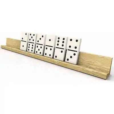 4x Wooden Dominoes Holder Organiser Tray Stand Mexican Train Mahjong • £9.95