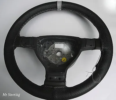 For Vauxhall Vectra B 95-02 Perforated Leather + Grey Strap Steering Wheel Cover • $36.94