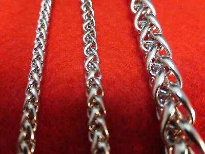 3/4/7 MM Mens  16-60  STAINLESS STEEL SILVER BRAIDED WHEAT ROPE CHAIN NECKLACE • $7.49