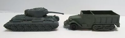 Marx Battleground Playset #41 Tank & Half Track Vehicle Pair U.s. Army Green • $29.99