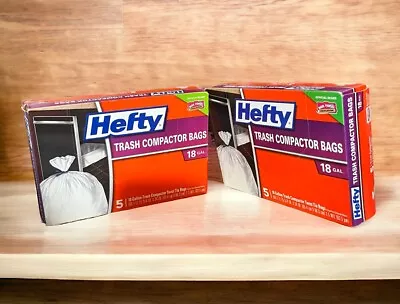 Hefty 5 Count Trash Compactor Twist Tie Bags 18 Gallon Lot Of 2 Boxes Sealed New • £37.24