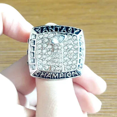 2019 Fantasy Football League Champion FFL Ring Trophy Winner Silver Fan Rings • $24.90