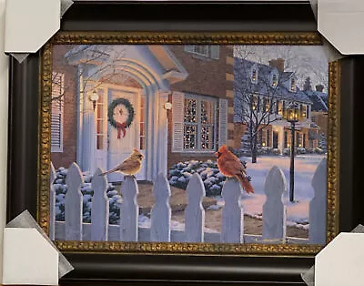 Darrell Bush Winter Song Christmas Cardinal Signed Art Print-Framed 23 X 18 • $79.95