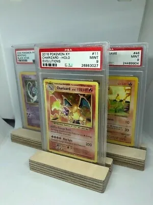 £2.99 • Buy Graded Trading Card Stand Ply Wood Pokemon PSA YuGiOh Magic Wooden