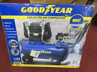 Goodyear 8 Gallon Quiet Oil-Free Air Portable Compressor W/ Handle & Wheels • $154.56