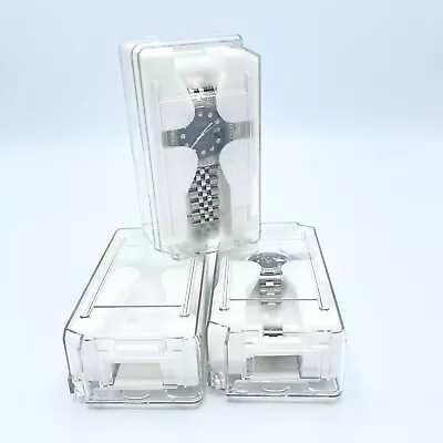 Watch Storage Box Travel Box Service Case Plastic Plexi Coffin Case NEW • £14.99