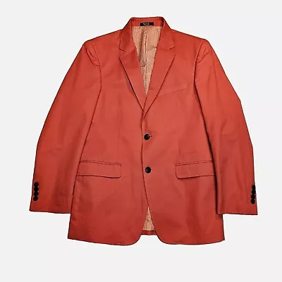 Saddlebred Mens Suit Jacket Sport Coat Blazer Sz 36R Orange Cotton Easter Spring • $35.97