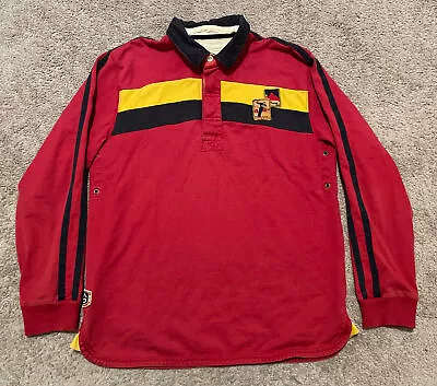 Joules Red Polo Shirt Rugby Long Sleeve Red Large Button Up Mountain Sports • $29.99