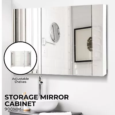 Ekkio Bathroom Vanity Mirror Wall Medicine Cabinet Storage White 90x72cm • $153.95