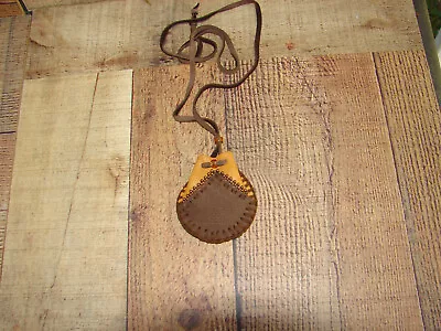 Deerskin Leather Beaded Medicine Bag Talisman Necklace Pouch Hand Crafted 3  • $14.40
