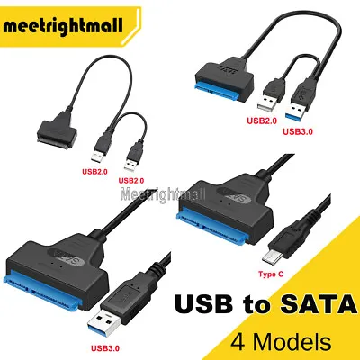 $6.32 • Buy SATA To USB 3.0 2.0 Type C Adapter Cable For 2.5  Hard Drive SSD HDD Laptop Data