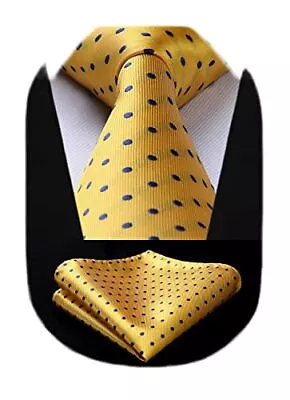  Polka Dot Ties For Men 8.5cm / 3.4 Inches In Width A-yellow & Blue • $24.28