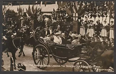 £14.99 • Buy Postcard Leeds Yorkshire The Royal Visit 1908 King And Queen  University RP ELS