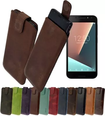 Exclusive Genuine Leather Case Mobile Phone Pouch Bumper Vodafone Smart N8 • $28.25