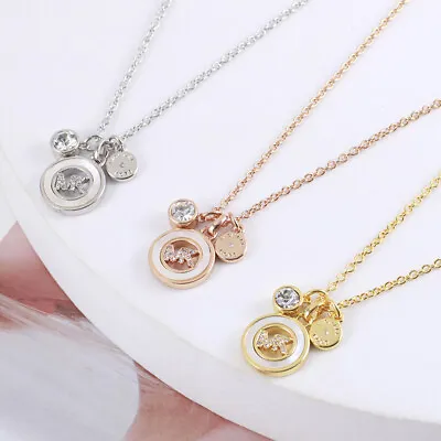 Michael Kors Hollowed Fashion  Inlaid Shell Mother Shell Letter Necklace Gift • $25.66