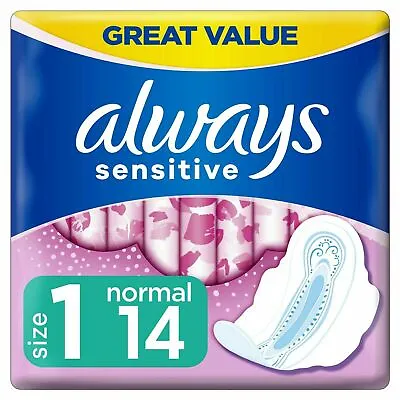 £4.76 • Buy Always Sensitive Ultra Normal Sanitary Pads Towels With Wings Size 1, 14-56 Pack
