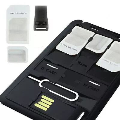 SIM Card Adapter Storage Case Nano Micro Memory Holder Reader Cover Connector • $7.02