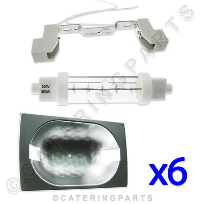 6 X COMPLETE KITS - JACKETED FOOD SAFE GANTRY HEAT LAMPS 300W BULBS LIGHT • £68