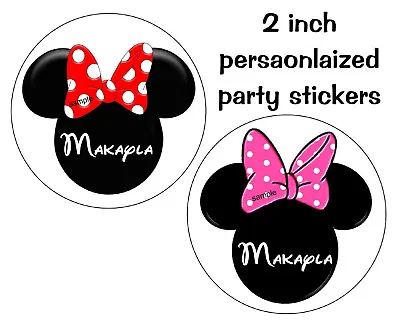 Minnie Mouse Birthday Party Favors Lollipop Labels - 2 Inches Each • $3.99