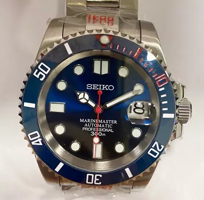 SEIKO Submarine M Master MOD Blue Black Dial Automatic NH35A Mov Mens Watch • $259