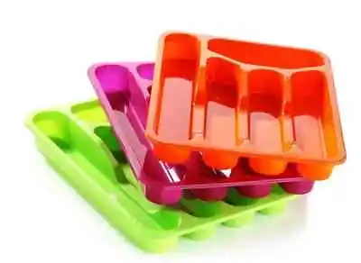 £5.99 • Buy Plastic Kitchen Cutlery Tray Organiser Rack Holder Drawer Insert Tidy Storage