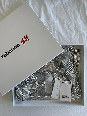 New H&M HM H M X Paco Rabanne Mens Metal Mesh Tank Silver Vest Medium M In Hand • $447.16