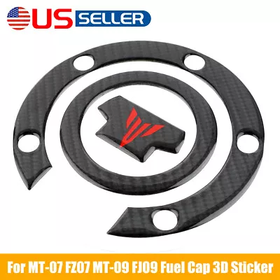 Real Carbon Fiber Fits R1 R6 MT-07 MT-09 FZ1 FZ6/8 Gas Cover Decal Fuel Tank Pad • $10.50