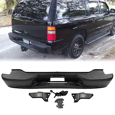 Steel Black Rear Bumper Assembly For 2000-2006 Chevy Tahoe Suburban GMC Yukon XL • $141.09