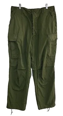 Vtg 60s Jungle Cargo Pants 4th Pattern Military Deadstock Vietnam OG-107 M 34x32 • $237.49