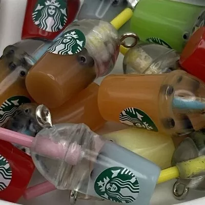 3pc Lot Starbucks Drinks Charm Pendant DIY Jewelry Making Bubble Tea Juice Latte • $2.99