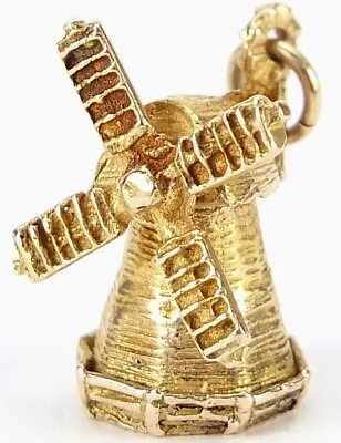 9k GOLD WINDMILL CHARM OR WATCH FOB ANTIQUE ENGLISH • $107.10