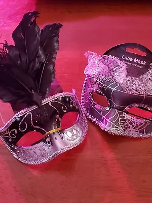 Mardi Gras  Masks-for Projects Crafts Or To Wear-NEW • £9.64