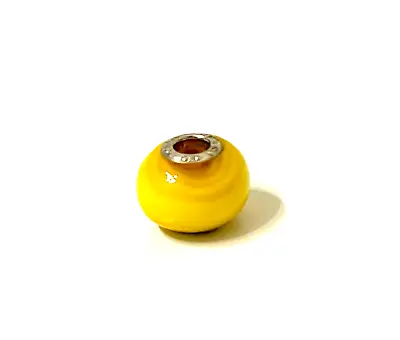 £12.24 • Buy Amore & Baci Italy 925 Sterling Silver 9 Mm Yellow Bead Charm