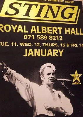 40x60  SUBWAY POSTER~Sting Live Royal Albert Hall 1994 Original Tour Concert NOS • $64.74