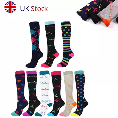 UK Women Men Compression Socks For Medical Nursing Travel Flight Socks S/M-L/XL • £5.32