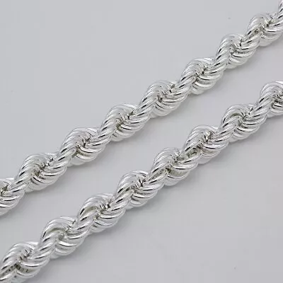 Solid 925 Sterling Silver Italian Rope Chain Mens Necklace 8mm - Diamond Cut • $140.69