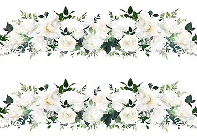 Decor Icing Sheet PEONY ROSE WEDDING Border Edible Cake Topper Decoration • £3.49