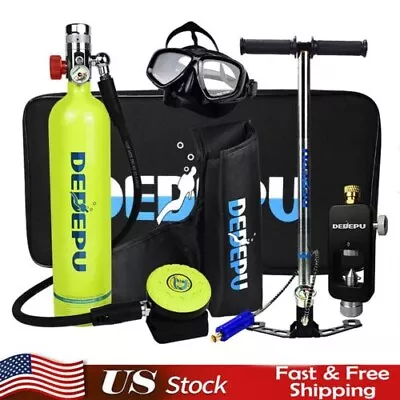 DEDEPU Mini Scuba Diving Case Kit 1L Oxygen Tank Pump Equipment Underwater USA • $359.99