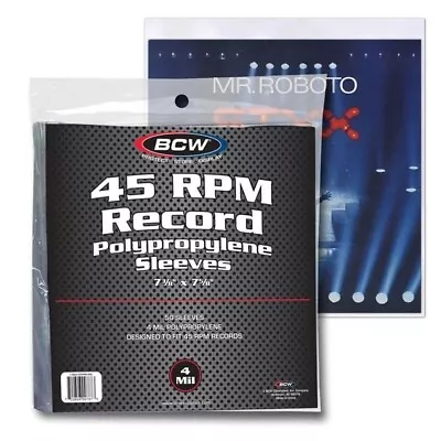 Case Of 500 BCW 45RPM 4-Mil Record Soft Poly Sleeves - 7 3/8 X 7 5/8 • $89.99