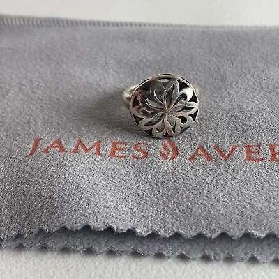 James Avery Moroccan Flower Statement Ring Sterling 925 Floral Medallion Retired • $249.99