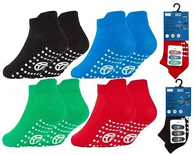 Boys/Kids 3 Pairs Packs Socks Gripper Soft Trampoline Sports Trainer Ankle Liner • £5.49