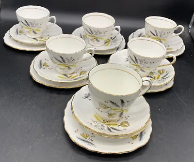 Colclough Stardust China Set 6 Tea Cups Saucers & Side Bread Plates  • £18.95