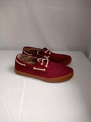  Springfield Burgundy Canvas Boat Deck Size 8 Uk Us 9   • £12.50