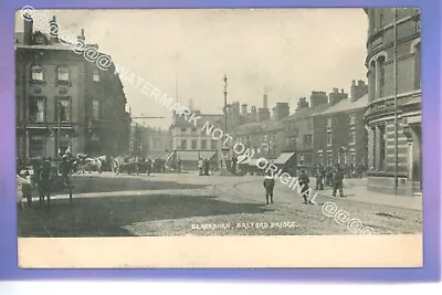 V Early 1904 Horse & Carts Salford Bridge Blackburn Lancashire Local Postcard • £1.49