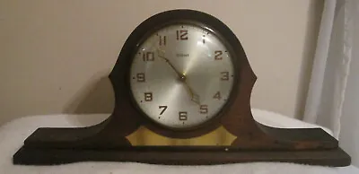 Antique 1920's GILBERT Mahogany Deco Tambour Humpback Mantel Shelf Clock No Work • $43.79