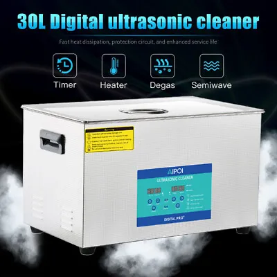 30L Digital Ultrasonic Cleaner Jewelry Cleaner Bath Wave Tank W/Timer Heater • $573.98