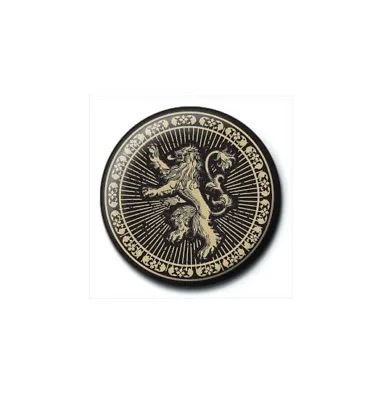 Game Of Thrones Lannister Lion Black Gold Pin Badge Button Brooch Official • £1.95