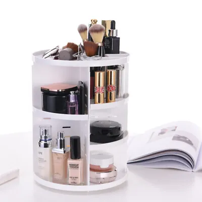 Rotating Makeup Organiser Large 360 Cosmetic Storage Box Perfume Display Stand • £14.99