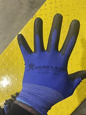 12 Pack Polyester Mechanics Gloves Dipped W/ Latex Light Weight HERCULES TOOL • $12.99