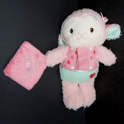 Garanimals Pink Lamb Sheep Plush Pacifier Holder Sweet Baby Crinkle 8   • $20.99